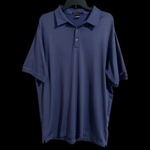 Nike Dri Fit Tiger Woods Collection Blue Mens Polo Golf Shirt Size L Sporty